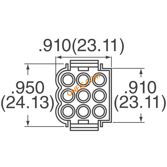 Housing Panel Mount 9 Circuit Cap