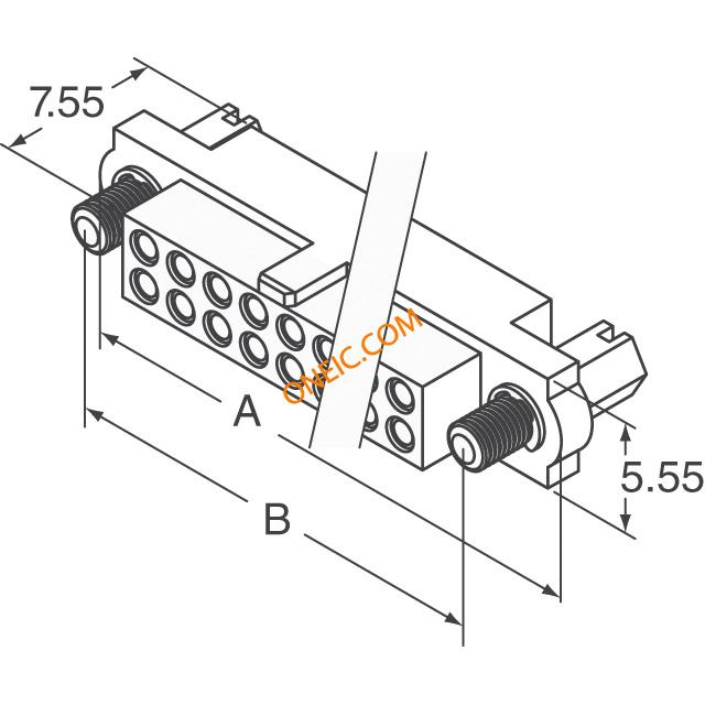 Duale Row, Small Bore, Large Bore, Receptacle With Jackscrew