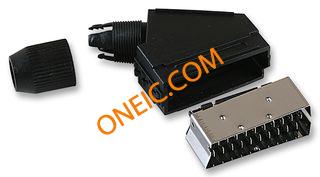 SCART PLUG BLACK PLASTIC